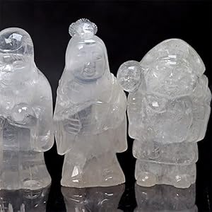 Amazon.co.jp: 天然水晶 七福神セット 彫刻 置物 台付大黒天